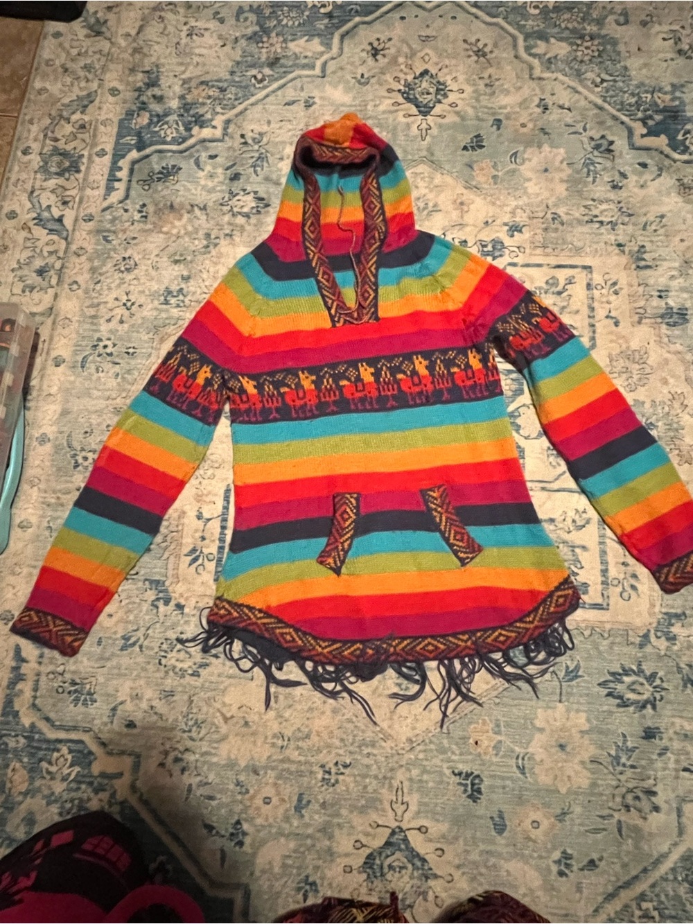 Colorful Striped Hoodie Sweater - Rainbow Stripes